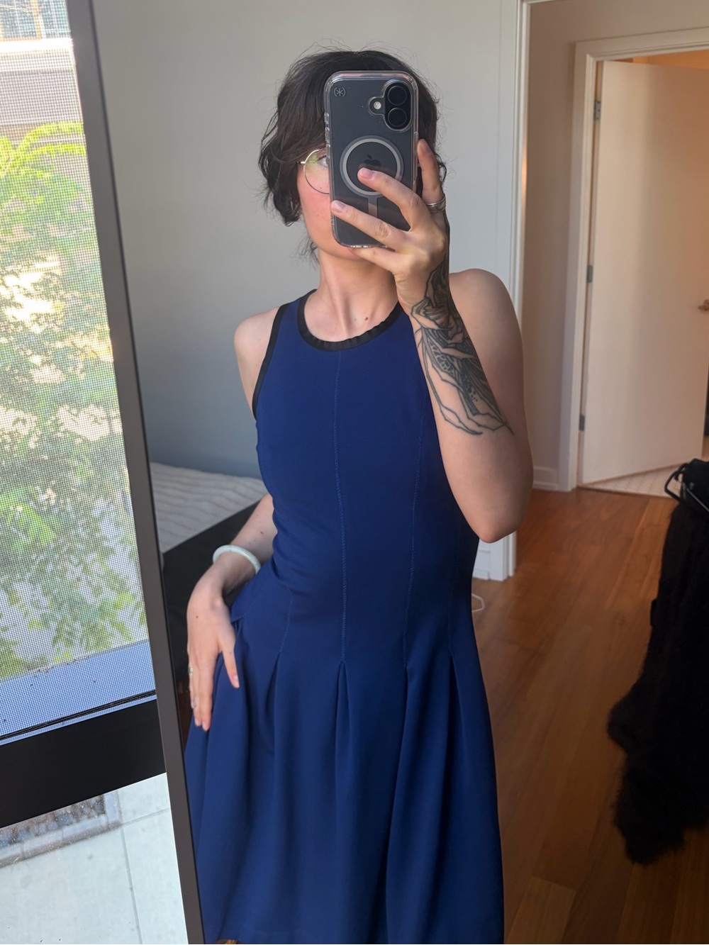 Sleeveless Cobalt Blue A-Line Dress